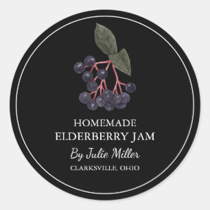 Simple Homemade Elderberry Jam Label