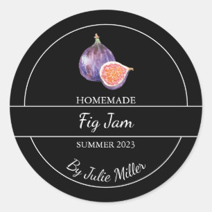 Simple Homemade Fig Jam Label Black