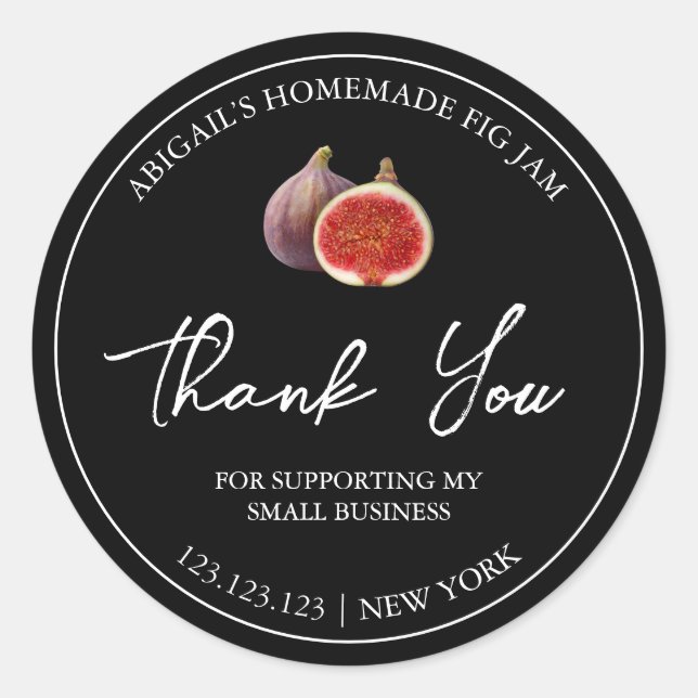 Simple Homemade Fig Jam Thank You Label (Front)