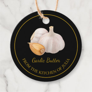 Simple Homemade Garlic Butter Hang Tag l Black