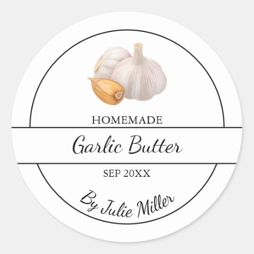 Simple Homemade Garlic Butter Label