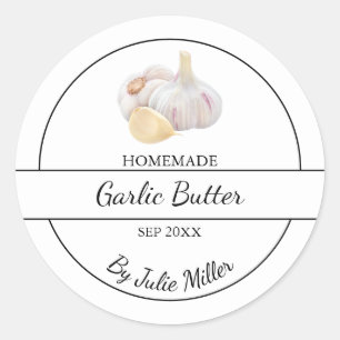 Simple Homemade Garlic Butter Label