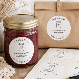 Simple Homemade Goods Cottage Thank You Classic Round Sticker