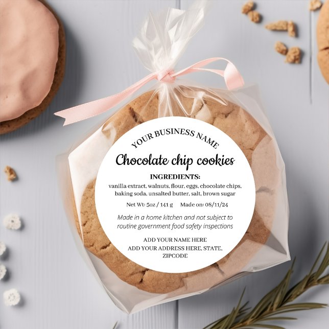 Simple Homemade Goods Ingredient Label (Creator Uploaded)