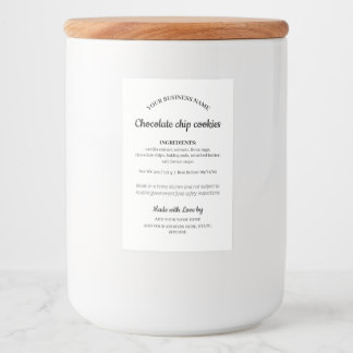 Simple Homemade Goods Ingredient Label