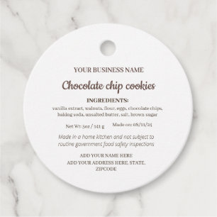Simple Homemade Goods Round Ingredient Hang Tag