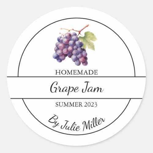 Simple Homemade Grape Jam Label