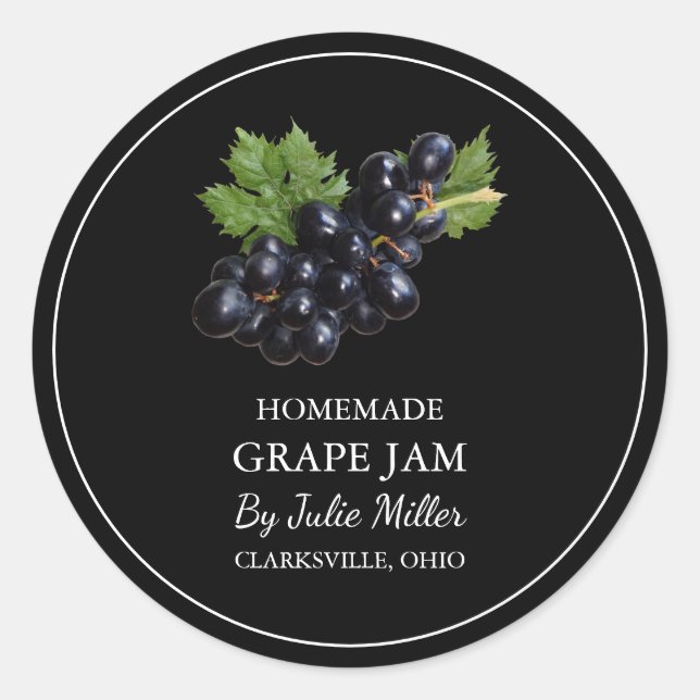 Simple Homemade Grape Jam Label (Front)