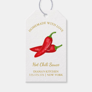 Simple Homemade Hot Chili Sauce Hang Tag White
