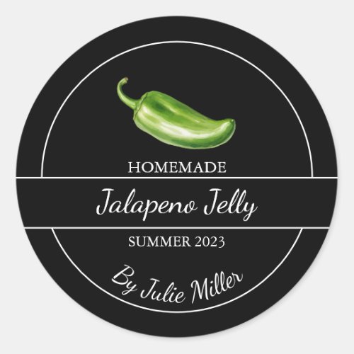 Simple Homemade Jalapeno Jelly Label Black