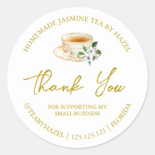 Simple Homemade Jasmine Tea Thank You Label