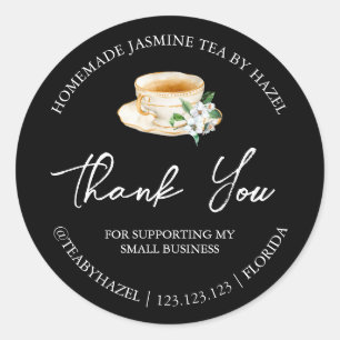 Simple Homemade Jasmine Tea Thank You Label