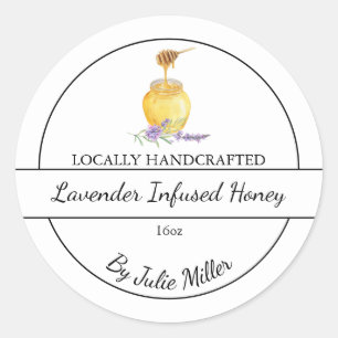Simple Homemade Lavender infused Honey Label