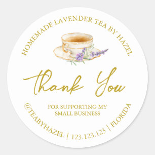 Simple Homemade Lavender Tea Thank You Label