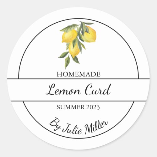 Simple Homemade Lemon Curd Label