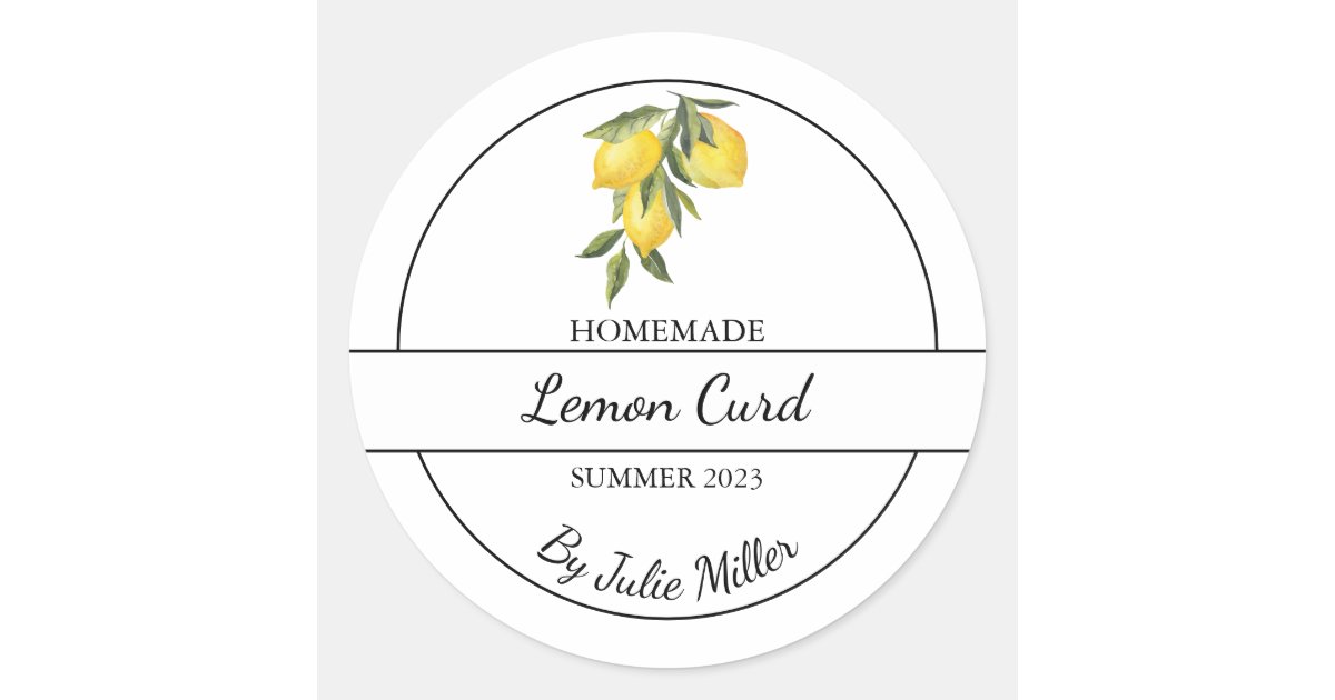 Simple Homemade Lemon Curd Label | Zazzle