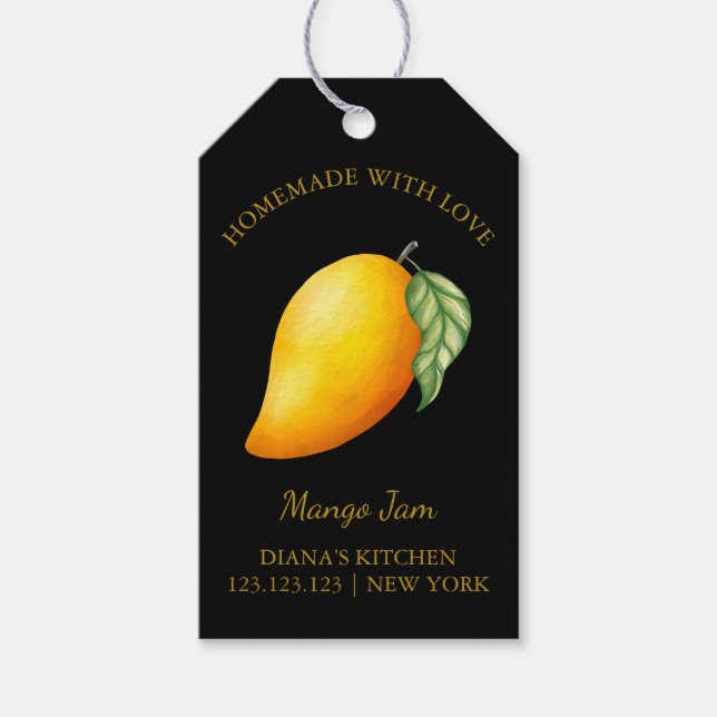 Simple Homemade Mango Jam Hang Tag l Black (Front)