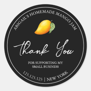 Simple Homemade Mango Jam Thank You Label