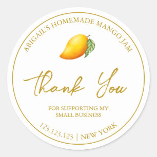 Simple Homemade Mango Jam Thank You Label