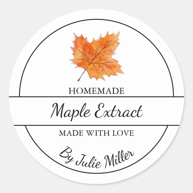 Simple Homemade Maple Extract Label (Front)