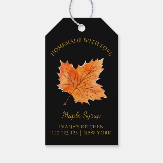 Simple Homemade Maple Syrup Hang Tag l Black (Front)