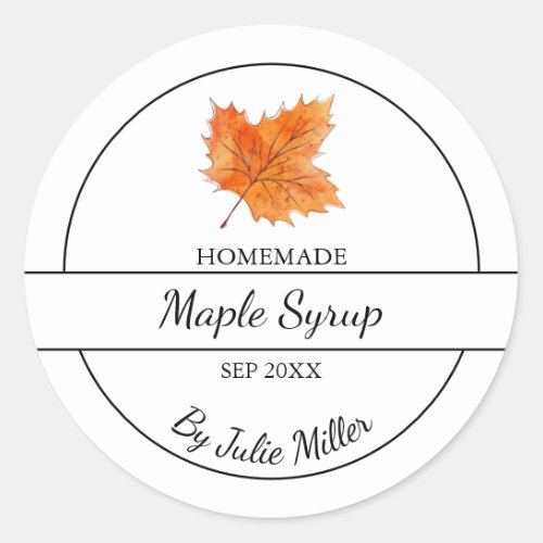 Simple Homemade Maple Syrup Label
