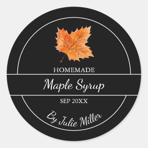 Simple Homemade Maple Syrup Label  Black