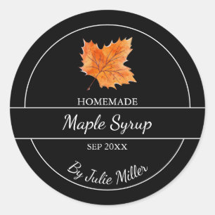 Simple Homemade Maple Syrup Label Black