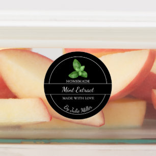 Simple Homemade Mint Extract Adhesive Label