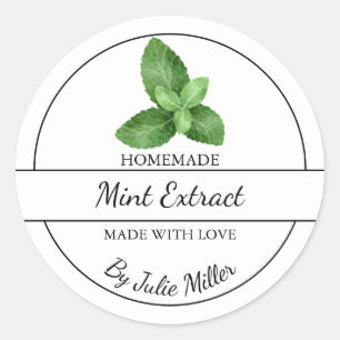 Simple Homemade Mint Extract Label