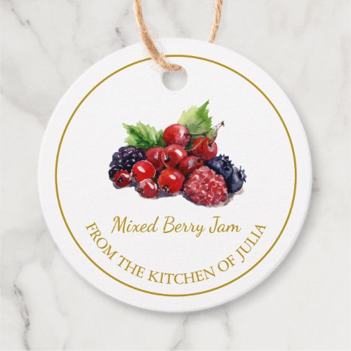 Simple Homemade Mixed Berry Jam Hang Tag  White