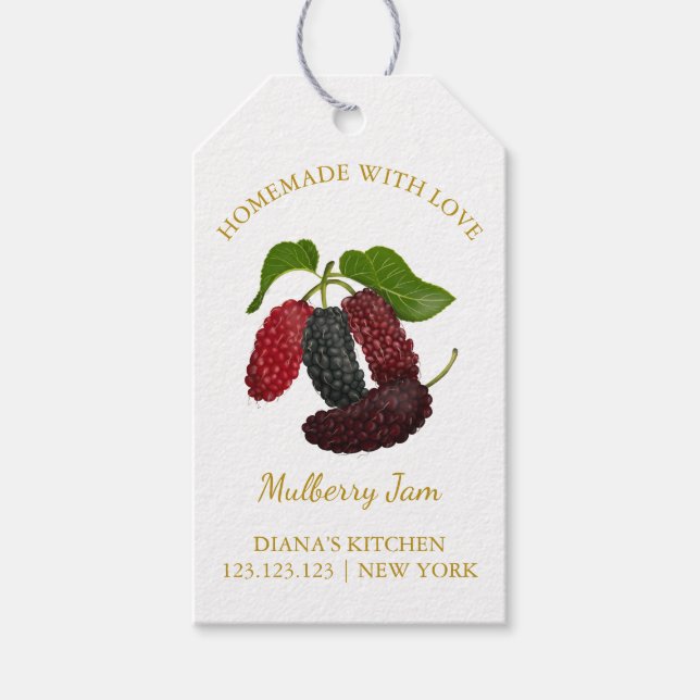 Simple Homemade Mulberry Jam Hang Tag l White (Front)