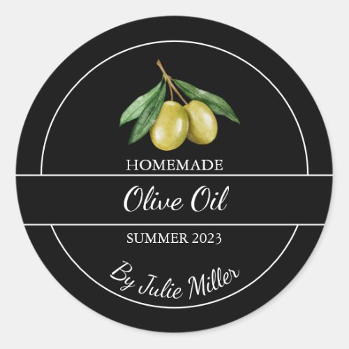 Simple Homemade Olive Oil Label Black