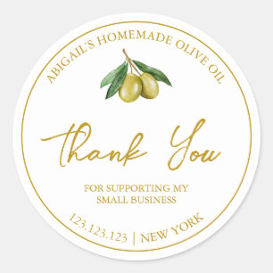 Simple Homemade Olive Oil Thank You Label