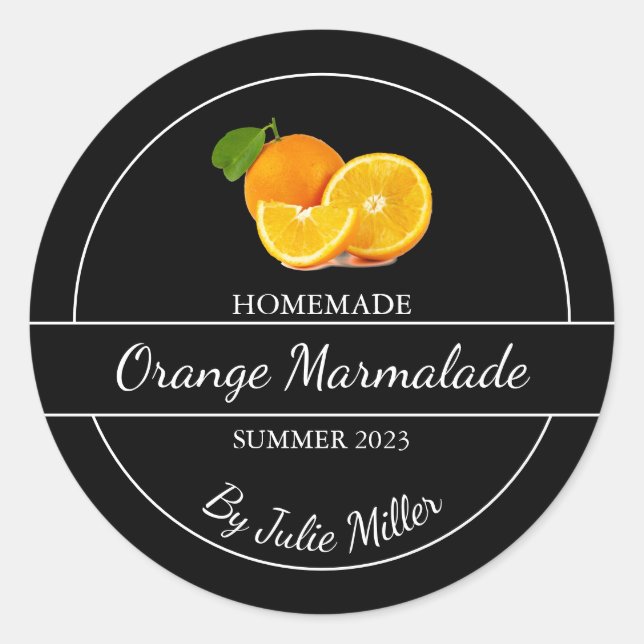Simple Homemade Orange Marmalade Label (Front)
