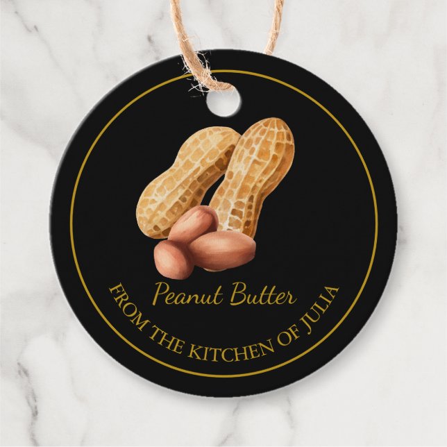 Simple Homemade Peanut Butter Hang Tag l Black (Front)