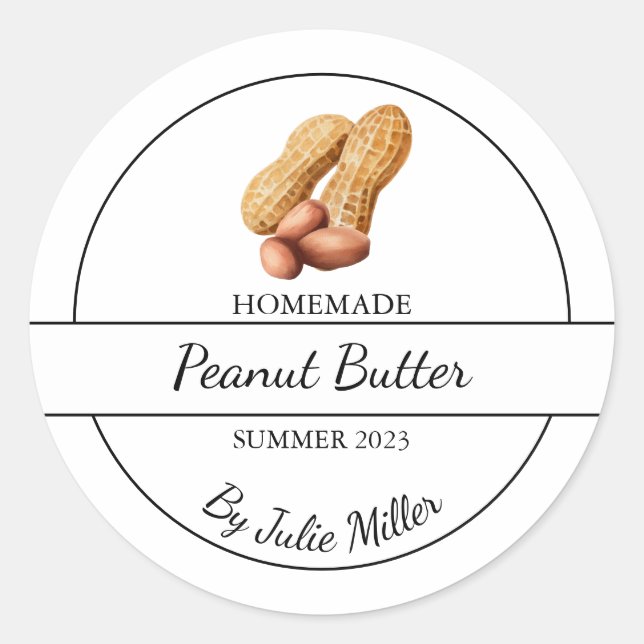 Simple Homemade Peanut Butter Label (Front)