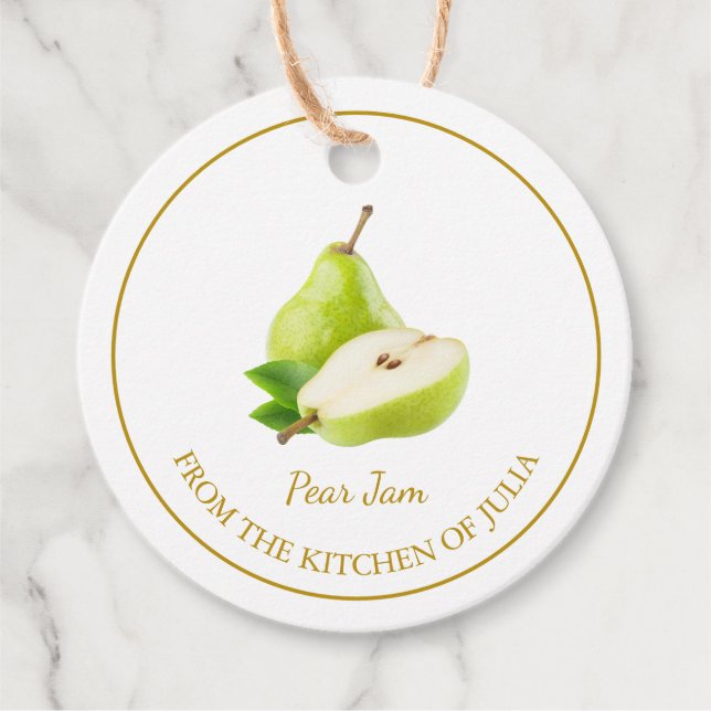 Simple Homemade Pear Jam Hang Tag (Front)