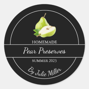 Simple Homemade Pear Preserves Label