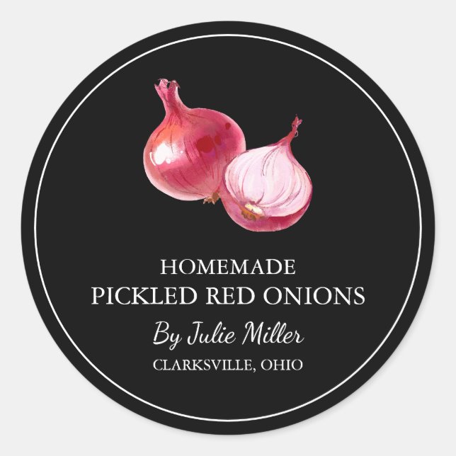 Simple Homemade Pickled Red Onion Label (Front)