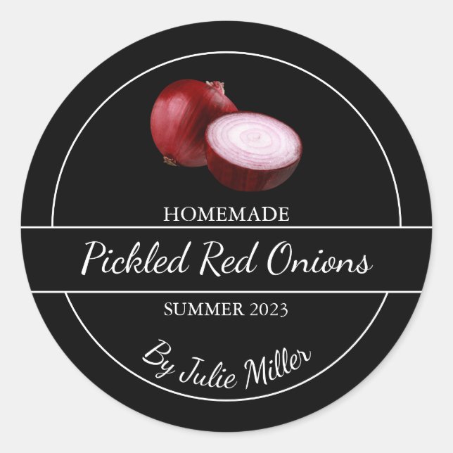 Simple Homemade Pickled Red Onions Label (Front)