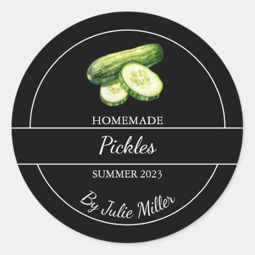 Simple Homemade Pickles Label Black