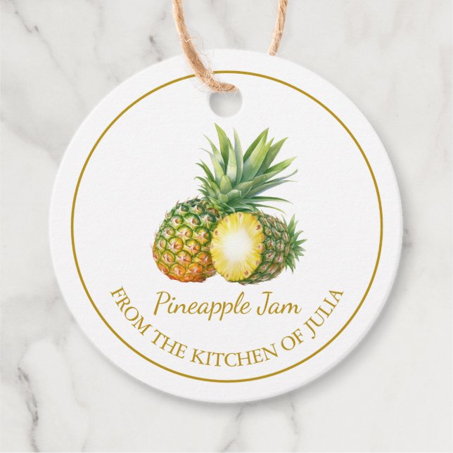 Simple Homemade Pineapple Jam Hang Tag l White (Front)
