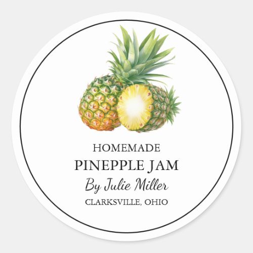 Simple Homemade Pineapple Jam Label