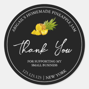 Simple Homemade Pineapple Jam Thank You Label