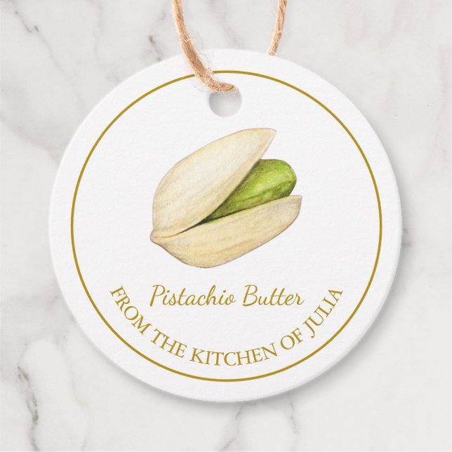 Simple Homemade Pistachio Butter Hang Tag l White (Front)