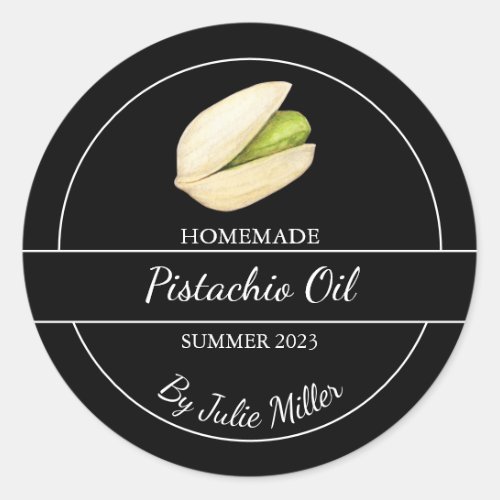 Simple Homemade Pistachio Oil Label  Black