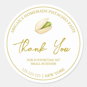 Simple Homemade Pistachio Paste Thank You Label