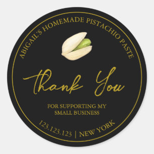 Simple Homemade Pistachio Paste Thank You Label