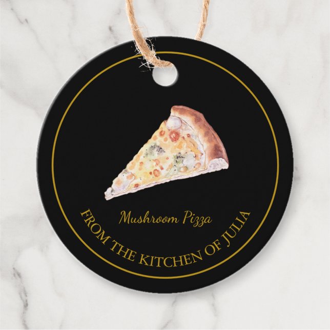 Simple Homemade Pizza Hang Tag l Black (Front)
